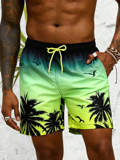 Palm trees | Comfortable tropical print swim shorts