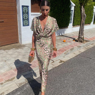 Leala | Twisted V-Neck Maxi Dress
