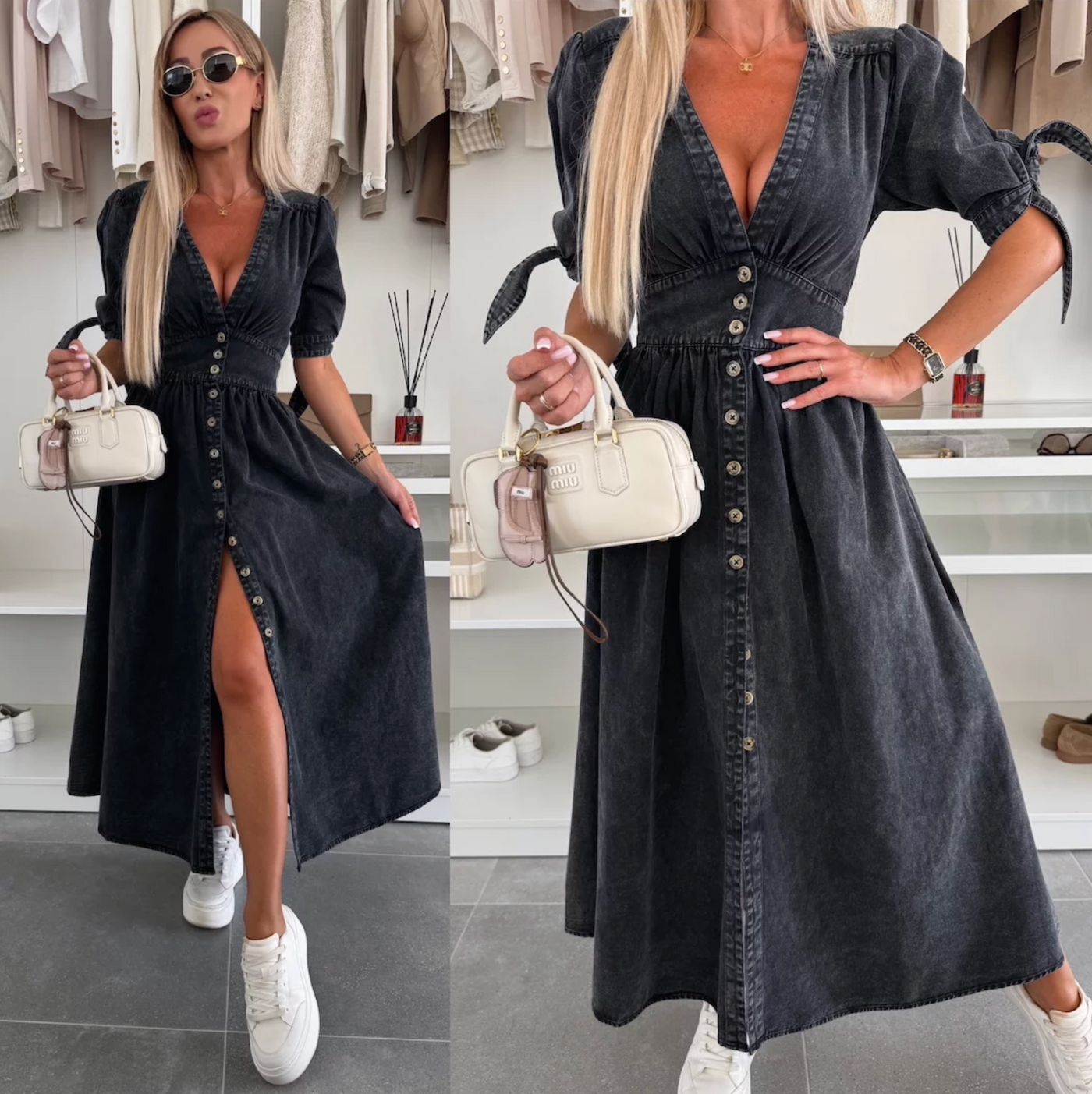 Diana | Fashionable denim dress