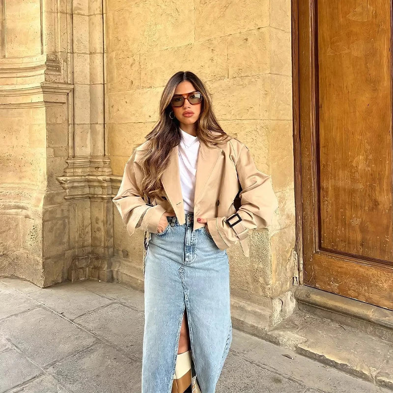 Stephanie | Elegant short trench coat