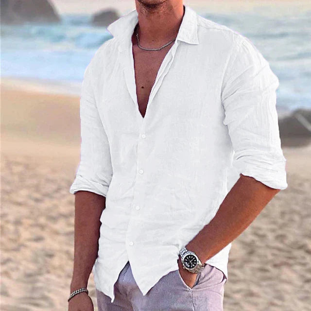 Variant image for Zander Herren Leinenhemd – Baumwoll-Leinen-Mischung, Lässig für Sommer-31