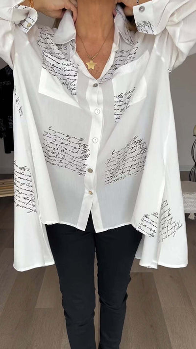 Vera | Handwritten Button-Up Shirt