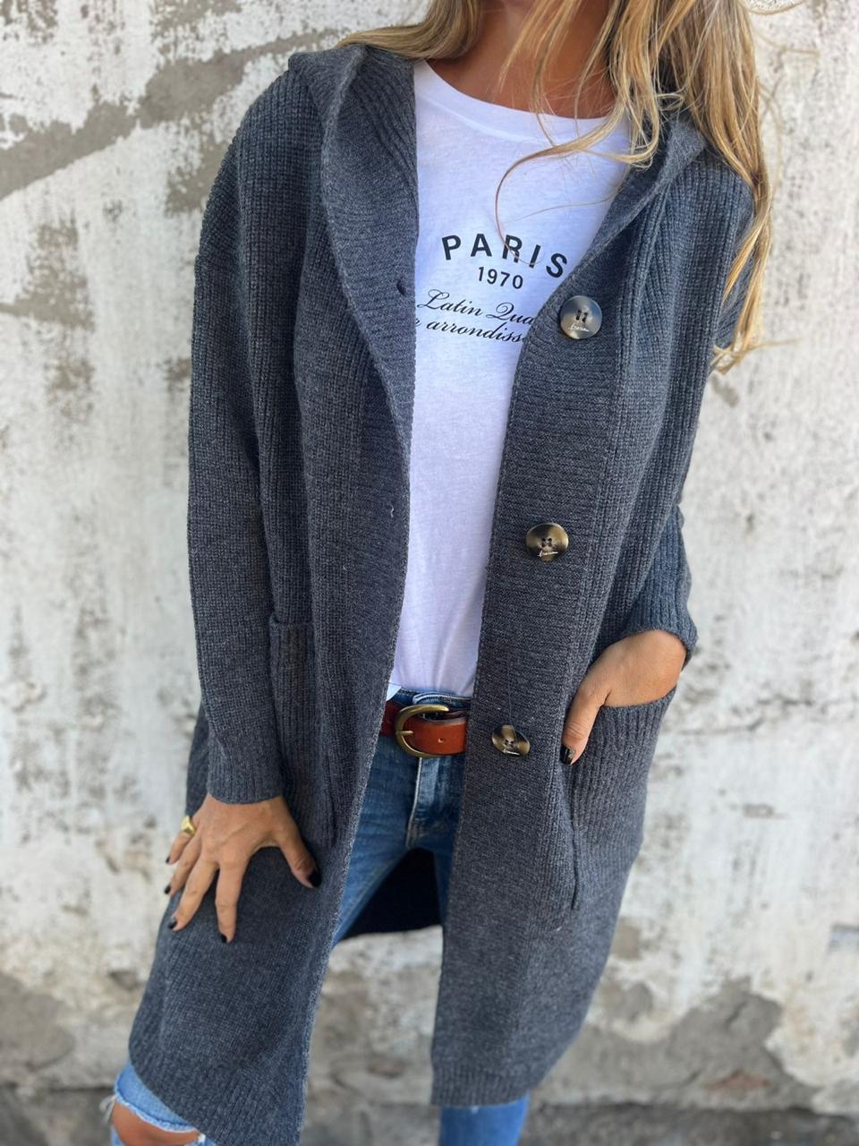 Adela | Elegant long knitted cardigan