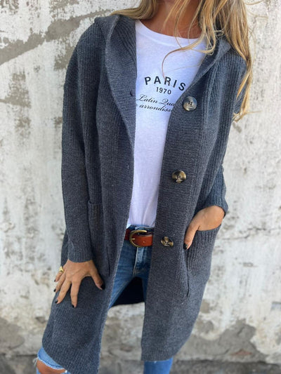 Adela | Elegant long knitted cardigan