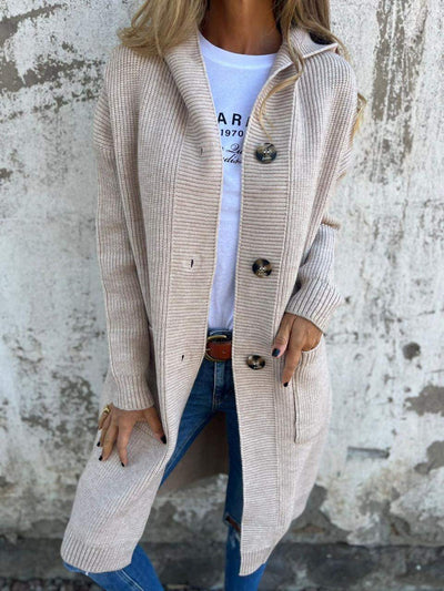 Adela | Elegant long knitted cardigan