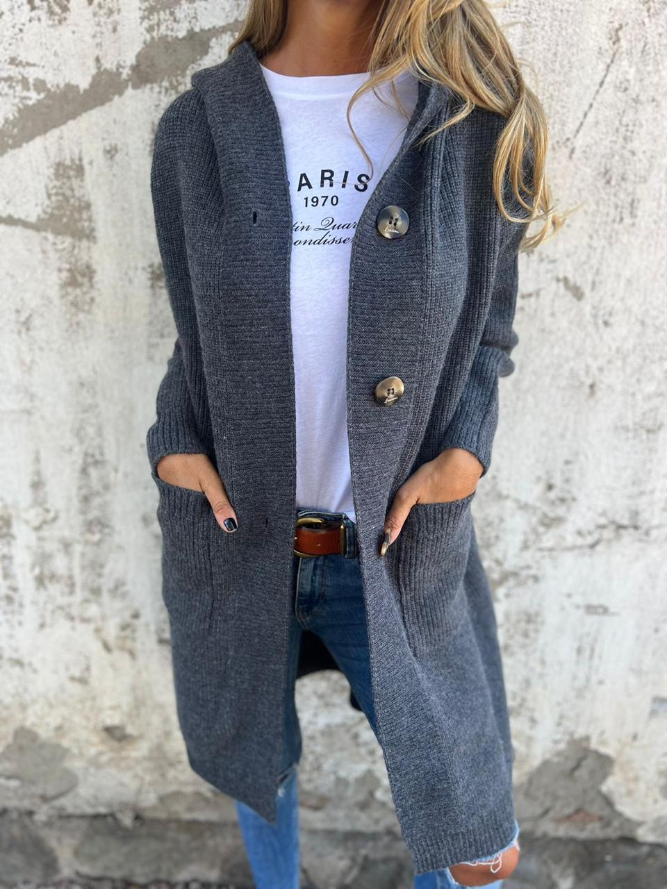 Adela | Elegant long knitted cardigan