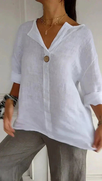 Anamey™ | V-neck Mid-Sleeve Shirt