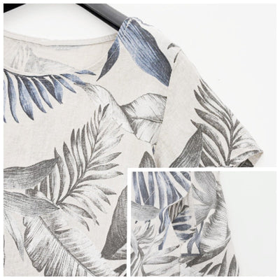 Tina | Round neck dress with botanical print