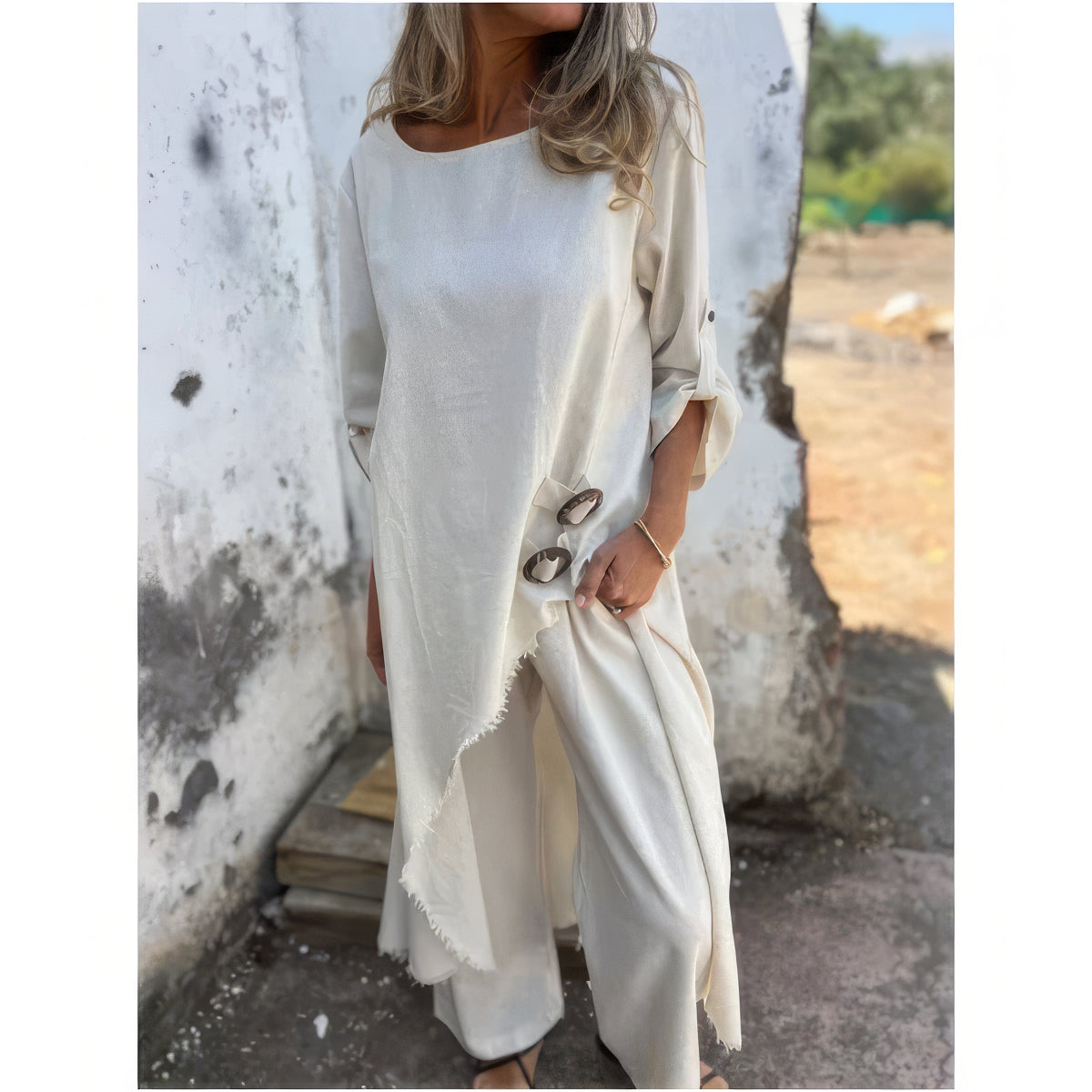 Sandy | Dress and loose fitting pant Set