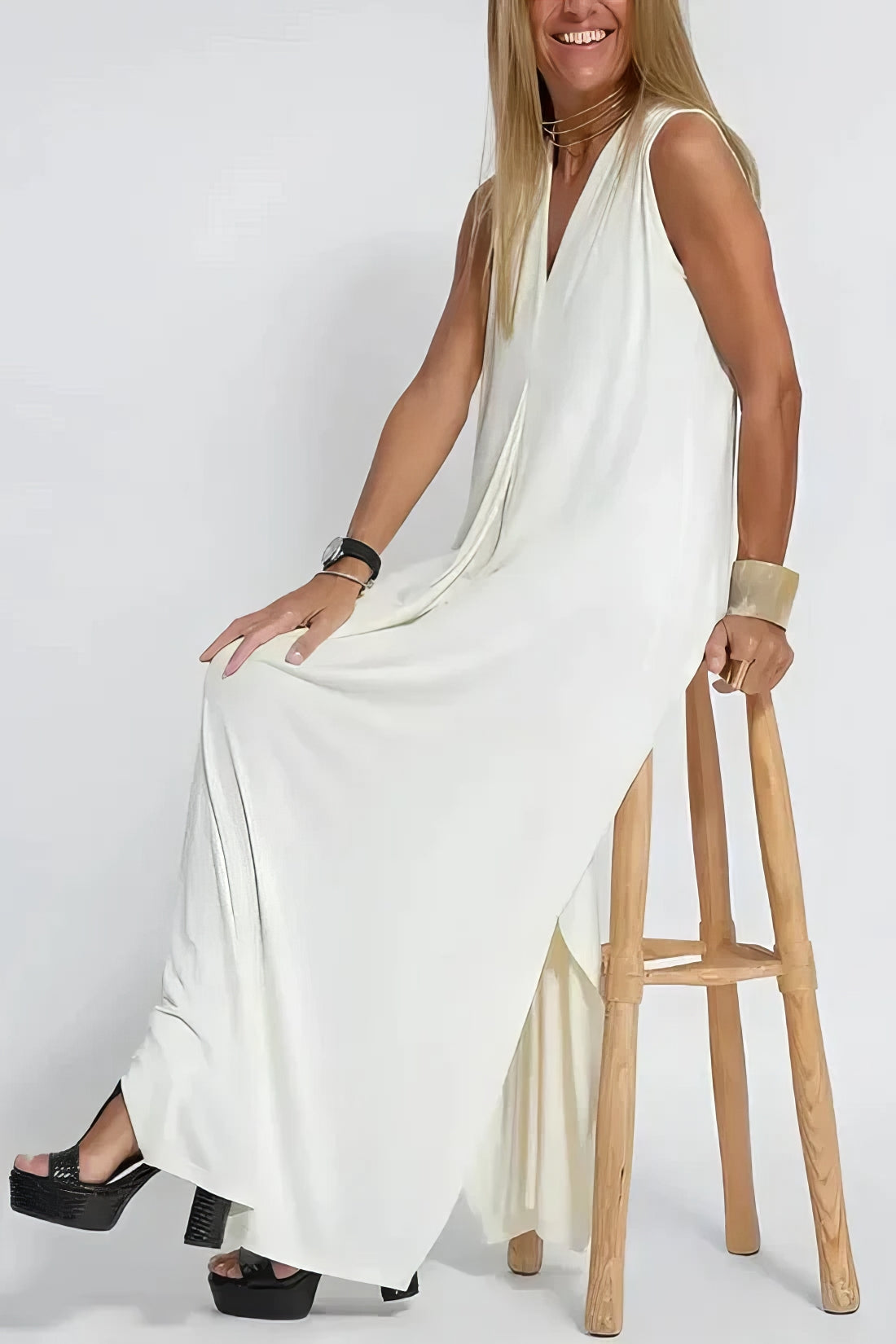 Camille | Elegant long dress + matching cardigan