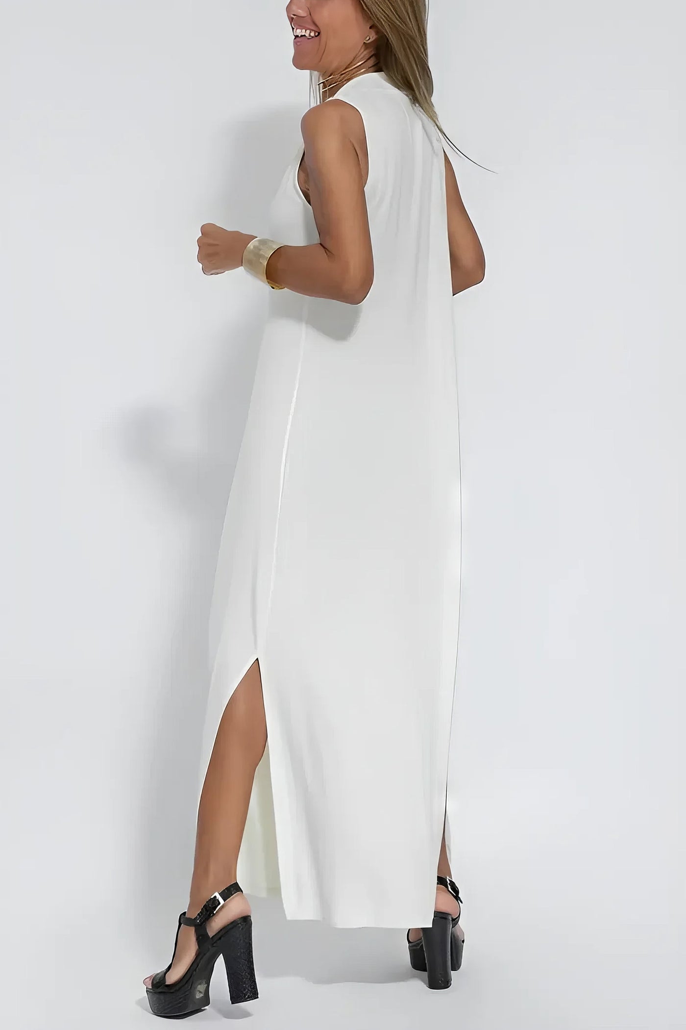 Camille | Elegant long dress + matching cardigan