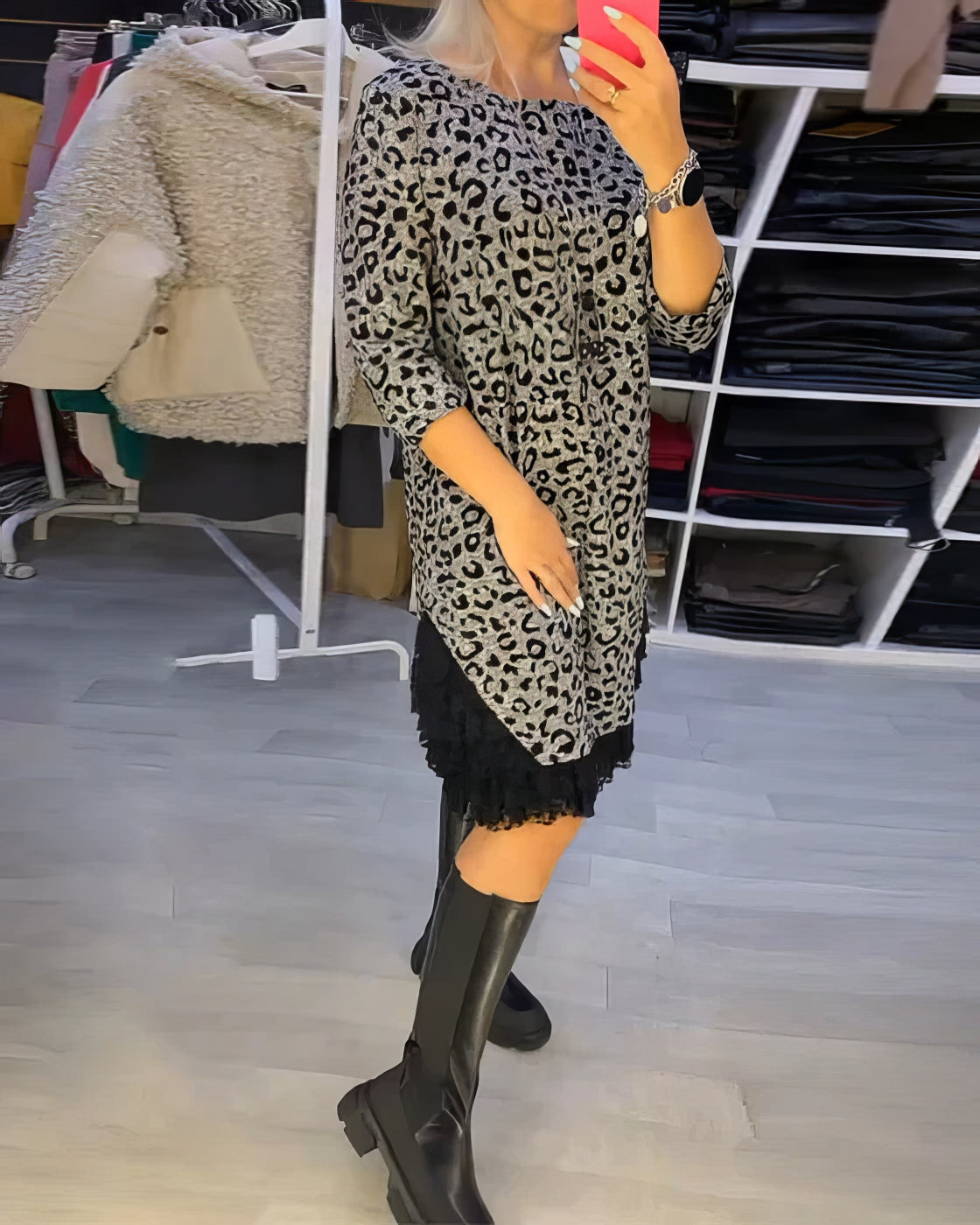 Rosalie | Elegant Leopard Print Dress