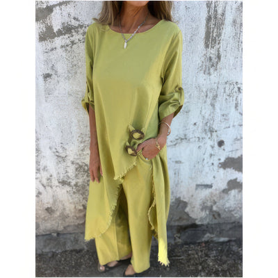 Sandy | Dress and loose fitting pant Set