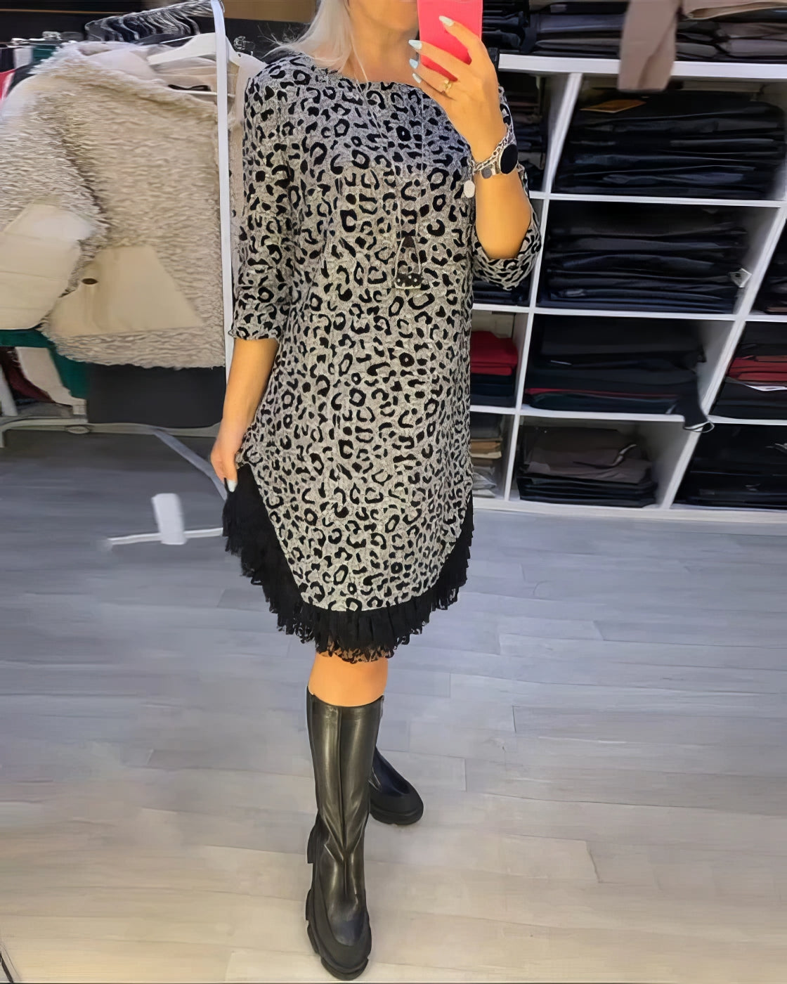 Rosalie | Elegant Leopard Print Dress