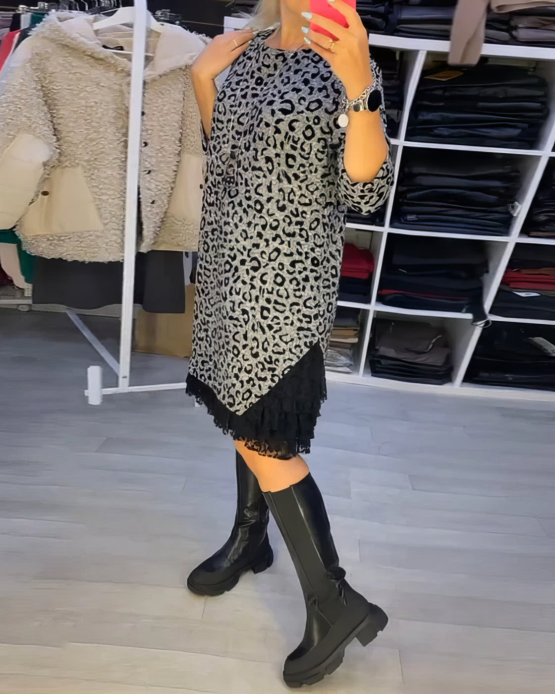 Rosalie | Elegant Leopard Print Dress