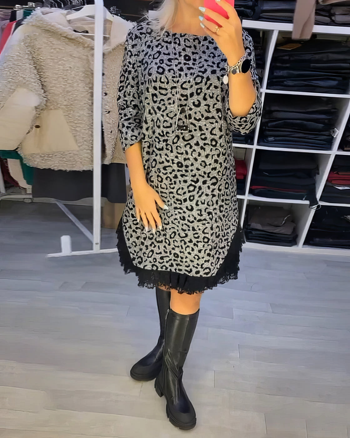 Rosalie | Elegant Leopard Print Dress