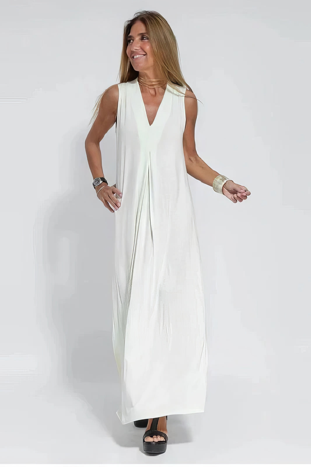 Camille | Elegant long dress + matching cardigan